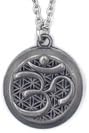 Wild Essentials Pewter Aum Om Necklace Essential Oil Diffuser 6 Refill Pads, Calming Aromatherapy Gift Set, Customizable Color Changing, Perfume - color: Pewter Aum, size: 0 Oils