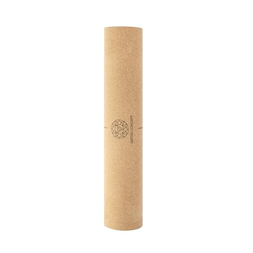 Cork Yoga Mat with Natural Rubber Base, Extra Size, Thickness and Support, Excellent Cushion & Grip, Non-Slip, Non-Toxic, Sweat-Resistant, Sustainable, Eco-friendly Exercise Mat