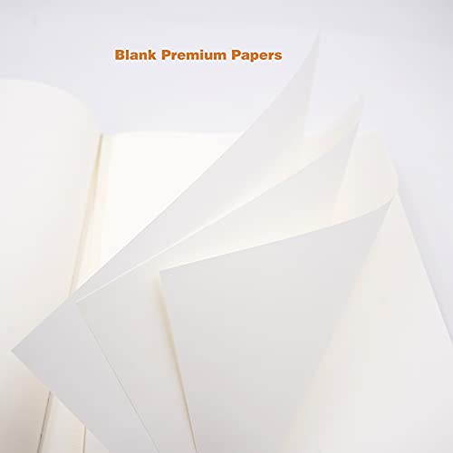 Large Thick Journal Notebook, Blank Papers, A4 8.4x11.4 inches, 416 Pages, Soft Faux Leather Cover Sketchbook for Writing Drawing (Black, Plain) - color: Black, Plain, 416Pages