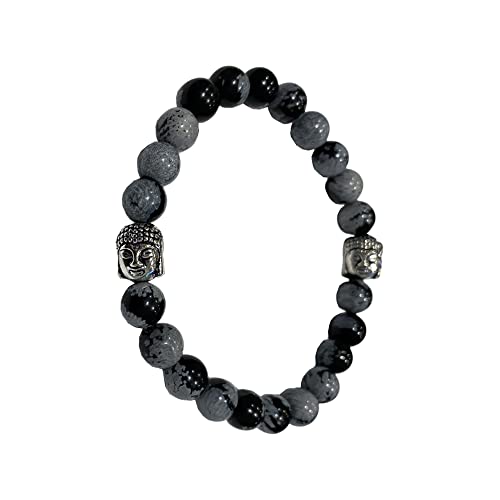 VIE Buddha Bracelet - style: Snowflake Obsidian