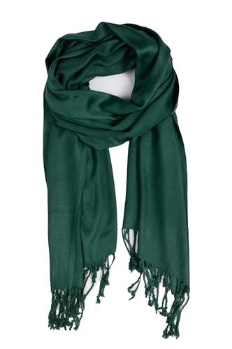 Sakkas 78" X 28" Rayon from Bamboo Soft Solid Pashmina Feel Shawl/Wrap/Stole - color: Forest Green
