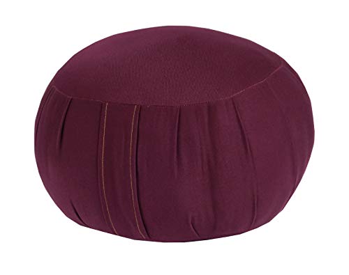 Kapok Zafu, Zabuton and Support Meditation Cushions Set (4pc) - color: Burgundy