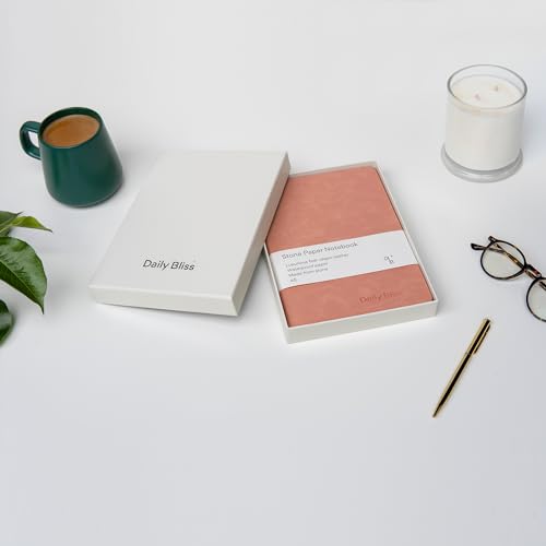Stone Paper Journal Premium A5 Hardcover Vegan Leather Notebook Journal | 160 Pages | Premium Quality Professional Notebook For Men and Women |Comes With Gift Box Waterproof Notebook - color: Matt Pink