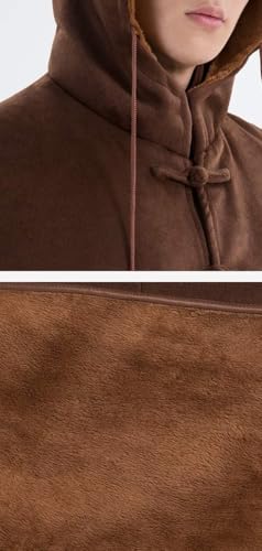 Unisex Meditation Cloak Warm Plush Meditation Buddhist Hooded Cape Meditation Prayer Outfit Coat Traditional Monk Robe
