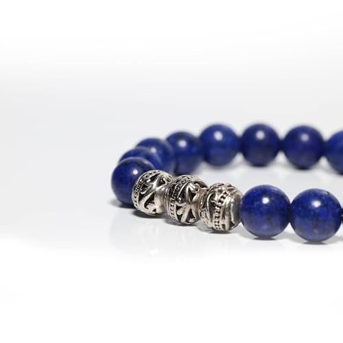 Tigranes Premium Natural Stone Bracelet Collection – Handmade Gemstone Jewelry in Luxury Branded Gift Box - style: Lapis Lazuli