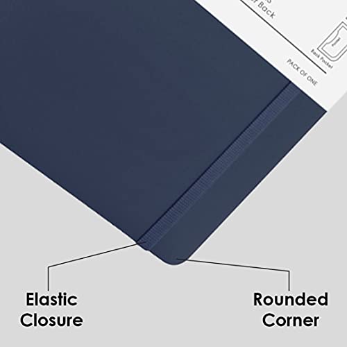 myPAPERCLIP Executive Series A5 Plain Notebook | 192 Pages, 80 GSM, Soft Cover, A5 (5.83 x 8.27 in) | Flat Lay | Bookmark, Elastic Closure & Back Pocket | Blue - color: Blue, size: A5, Plain