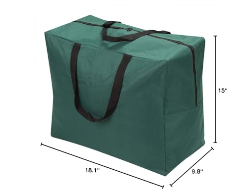 ProPik Christmas Ornaments Accessories Storage Bag Tear-proof Polyester Material 15” X 9.8” X 18.1” with Handles and Full Length Zipper (Green) - color: Green