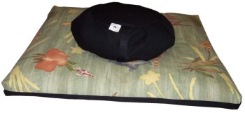Zafu Yoga Sitting Meditation Cushion - Buckwheat Filling - color: Natural Organic, size: 14 In