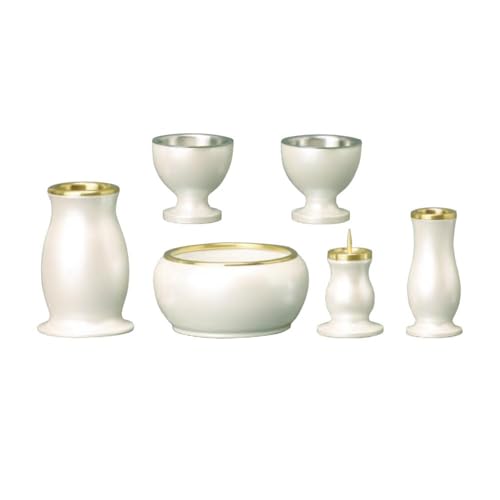 Lumiere 144-04 6 Piece Set, Pearl White, 2.5 Size