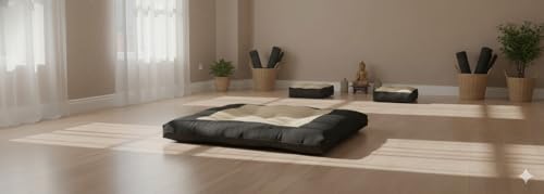 D&D Futon Furniture Central Tan Zabuton, Yoga, Meditation Seat Cushions, Kneeling, Sitting, Supporting Exercise Pratice Zabutons