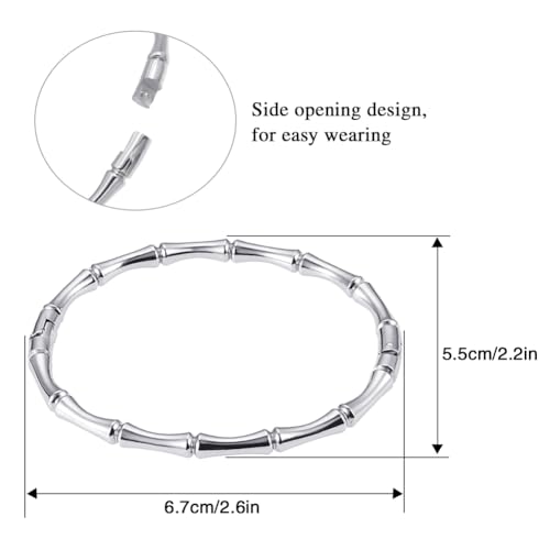 Stainless Steel Bamboo Design Bracelet Titanium Steel Bangle - color: Bamboo Silver