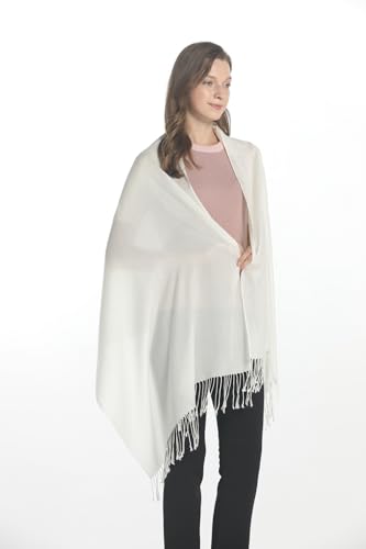 EURKEA Women's Scarf Pashmina Silky Soft Shawls Wraps Stole for Evening, Wedding and Gift - color: Cream