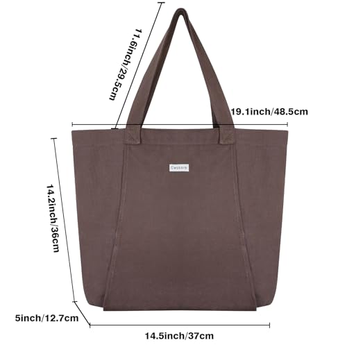 Yoga Mat Bag for Women, 100% Cotton Canvas Tote with Wet/Dry Pocket, Bottle Holder and Inner Zipper Pocket, 25L Carrier for Pilates and Travel - color: Taupe