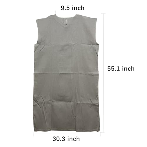 Unisex Sackcloth Grey Biblical Robe Handmade Sleeveless with Waist Rope, Authentic, Comfortable, Spiritual Wear - size: X-Large