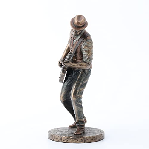 Veronese Design 7 5/8" Jazz Band Casual Guitar Player Resin Statue Cast Bronze Finish