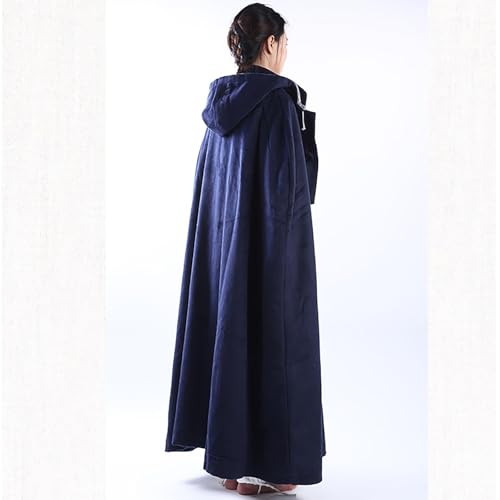 Monk Clothing Meditation Cloak,Zen Cloak Men's Guanyin Cloak Double-Layer Plush Winter Thickened Buddhist Comfortable - color: Black, size: 4X-Large