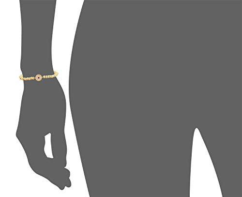 Women Evil Eye Ball chain Elastic bracelet with CZ Cubic Zirconia