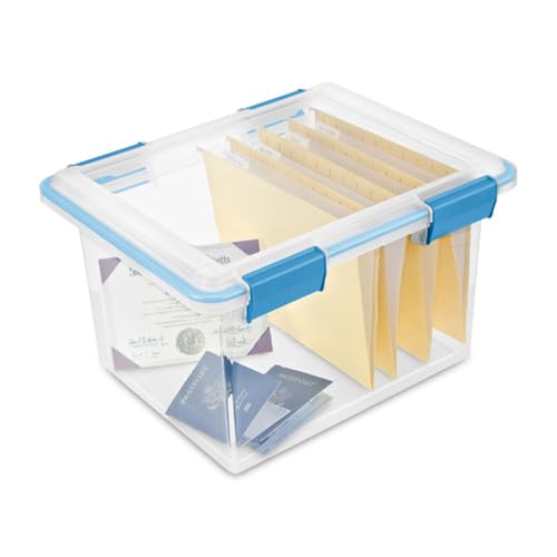 Sterilite 12-Pack Gasket Box, Weather-Resistant Storage Bins with Latching Lids, 32 Quart - Heavy-Duty Organizing Containers for Closet, Bathroom, and Office - size: 32 Quart, style: 12 Pack