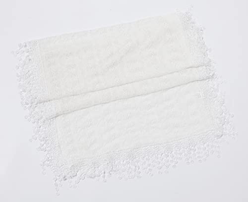 Cindy and Wendy Lightweight Soft Leaf Lace Fringes Scarf Bridal Veils shawl for Women - color: Ivory-sh