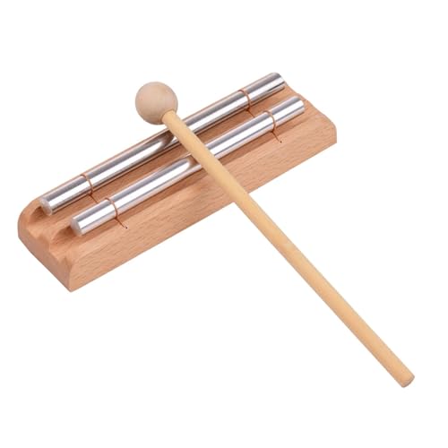 Simhoa Meditation Chimes Wind Chimes Tabletop Percussion Instrument Wooden Wind Bell Hand Chime, for Teachers Relaxing Sound, 2 Tones