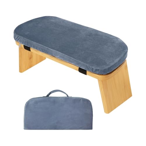 Meditation Bench, Bench for Home, Stable, Stool, Bamboo, Stable for Kneeling Or Sitting, Meditation Stool, Knee Stool, Light Blue