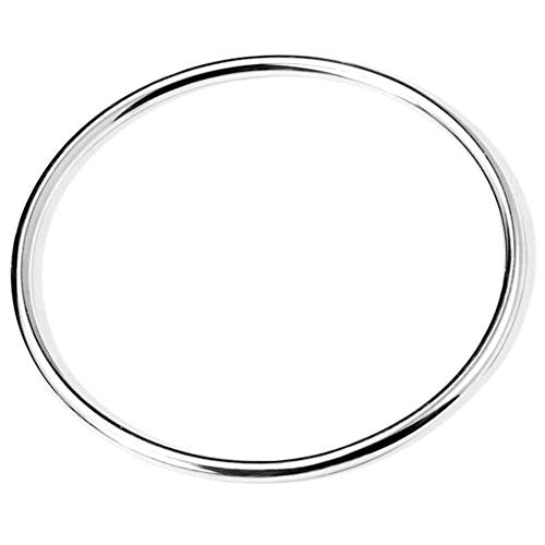 Jude Jewelers Stainless Steel Classical Simple Plain Polished Round Circle Bangle Bracelet - color: Silver
