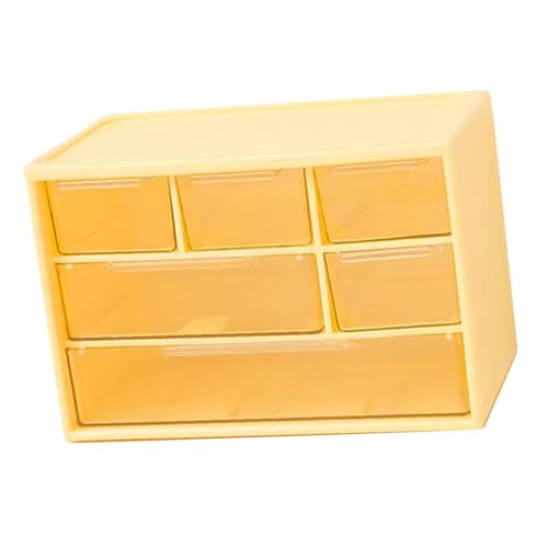 3-Tier Desktop Drawer Organizer, 6-Grid Storage Box for Jewelry, Makeup, Small Items, Clear Plastic Drawers for Desk Organization