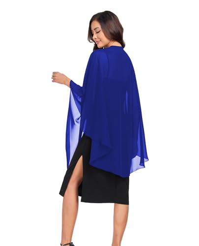 TONGFANTFL Shawls Wraps for Evening Wedding Party Chiffon Scarf Soft Bridal Wraps Wedding Guest Shawl Coverage - color: Royal Blue