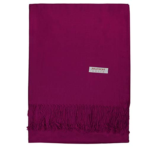 Falari Women's Soft Solid Color Pashmina Shawl Wrap Scarf, for Wedding, Bridesmaid Gifts, Evening Dress - color: Plum