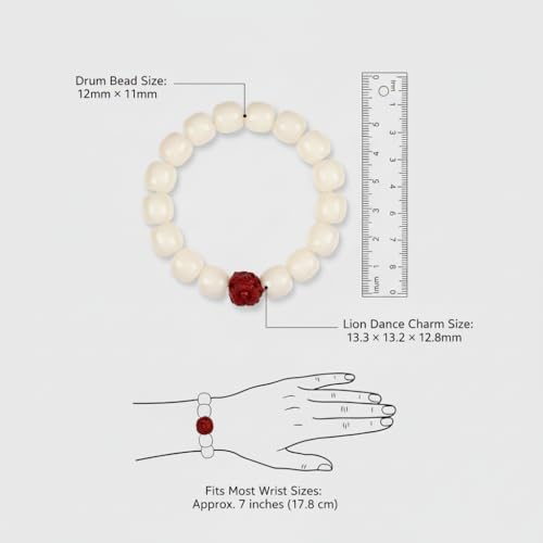 White Jade Bodhi Seed Bracelet for Women Healing Anxiety Relief Jewelry - Natural Bodhi Seeds with Red Lion Amulet - Spiritual Yoga & Meditation Gift for Her