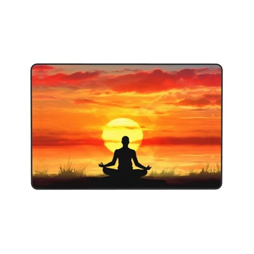 Yoga Meditation Print Ultimate Comfort Carpet, 36 X 24 Inches & 72 X 48 Inches – Plush, Non-Slip & Ultra-Absorbent - size: 36"x24"