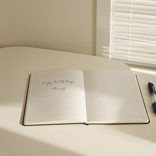 Lined Journal Notebook Linen Hardcover Ruled College Ruled Journals for Writing Note for Women Men Office School - color: Beige