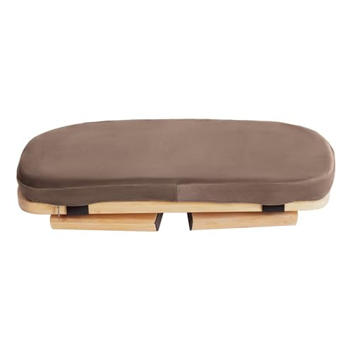 DYNAMI Bamboo Meditation Bench with Sponge Cushion, Portable Foldable Ergonomic Meditation Stool,Wooden Kneeling Stool for Yoga Sitting Prayer,Load Capacity 396lbs (Brown) - color: Brown