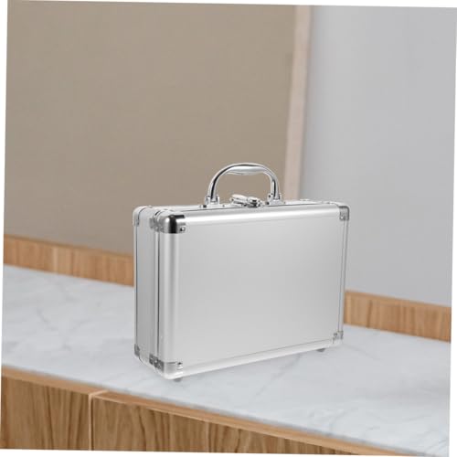Portable Hard Case Aluminum Tool Storage Case Men's Metal Briefcase for Outdoor
