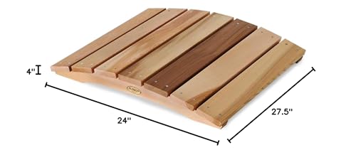 All Things Cedar Outdoor Wooden Garden Bridge for Walkway, Backyard Pond, 2’, Natural - size: 27.5 inches x 24 4