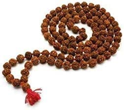 IS4A Nepali 5 Mukhi Rudraksha Mala (108+1 Beads) with Authentication Certificate | Natural Brown Round Beads | Japa & Wearing Mala | 9.6 mm Approx, 55g | Spiritual Meditation Necklace