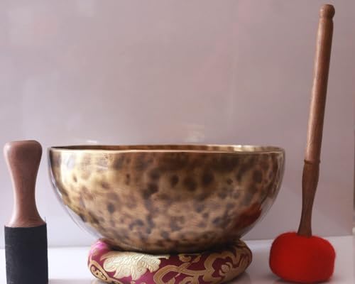 12 Inches Healing Meditation Tibetan Auntic Singing Bowl, Hand Hammered Himalayan Singing Bowls From Nepal