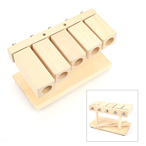 Kuuleyn Solid Wood Rhythm Block with Mallet, Musical Percussion Instrument, Wood Percussion Block 5 Tones Rhythm Maple Blocks with Hammer for National Opera Music