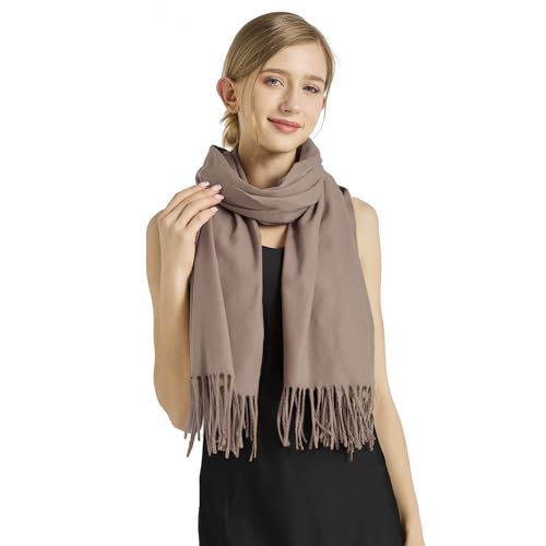 Ciormis Pashmina Scarf for Women, Soft Pashminas Shawls and Wraps for Evening Dresses, Wedding Bride Bridesmaid Shawls Scarf - color: Light Camel