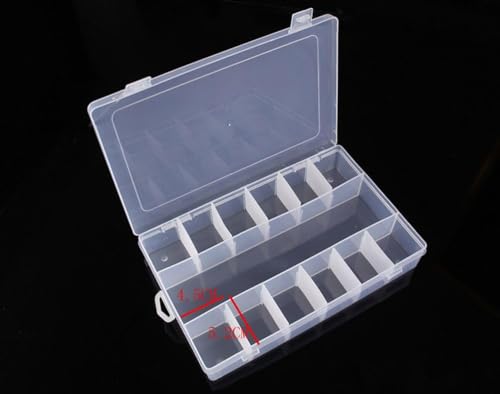 Kamay's Adjustable Compartment Slot Plastic Craft Storage Box Thick Hard Plastic Hobby Craft Storage Box Case With Snap Lock Ideal For Small Items (XL13 Compartment Slot) - style: XL13 Compartment Slot