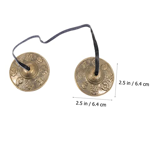 SECFOU Yoga Cymbal Bell Meditation Hand Chime Brass Ringing Bell for Meditation Religious Percussion Instrument