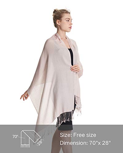 EURKEA Women's Scarf Pashmina Silky Soft Shawls Wraps Stole for Evening, Wedding and Gift - color: Light Camel