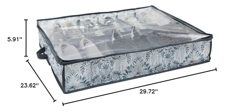 Laura Ashley Non-Woven 12 Pair Under The Bed Shoe Storage Bag | Dimensions: 29"x 24"x 6" | Holds 12 Pairs of Shoes | Bedroom Organization | Foldable | Parterre - style: Under Bed Shoe Bag