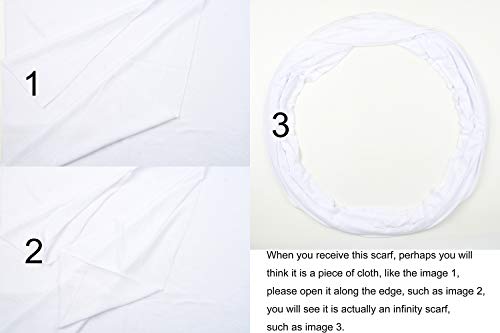 corciova Black Soft Girl Women Infinity Wrap Scarf Stretchy Jersey Knit Sleep Head Circle Scarf Continuous Loop Light Weight - color: 106 White
