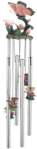 StealStreet SS-G-41907, Round Top Butterfly Hanging Porch Garden Decoration Decor Wind Chime