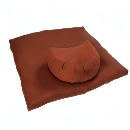 Buckwheat Crescent Zafu and Zabuton Meditation Cushion Set (2pc)