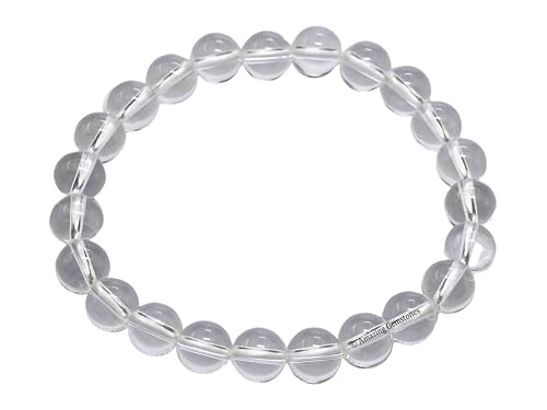 Amazing Gemstone Crystal Bracelet for Women Men's Gifts - Protection Healing Crystal Bracelet - 8mm Gemstone Beaded Stretchable Bracelet Pulseras Para Hombres Mujer Stocking Stuffers Mothers Day Gift (Clear Quartz) - color: Clear Quartz