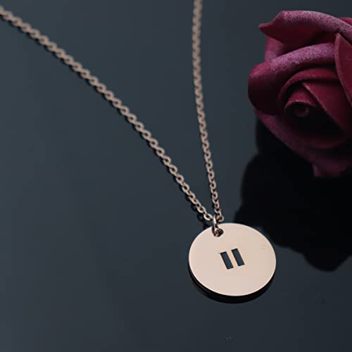 Pause Symbol Necklace for Women Meditaiton Gift Yoga Lovers Jewelry Mental Health Gift Zen Necklace - color: Pause Symbol Necklace RG