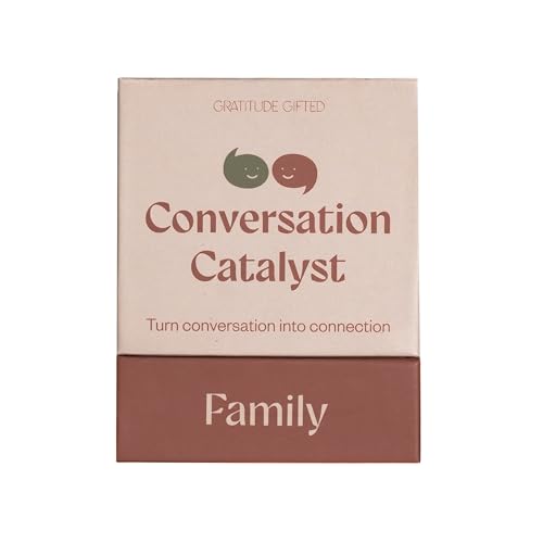 Gratitude Gifted Family Conversation Card Game with Brown 5-Minute Guided Gratitude Journal for Men & Women