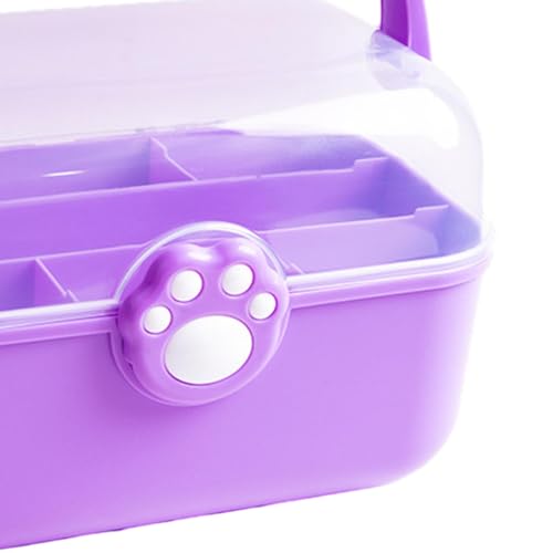 Multipurpose Storage Container Hair Accessories Organizer Lockable Cute with Handle Art Craft Organizer for Headband Earrings, Violet